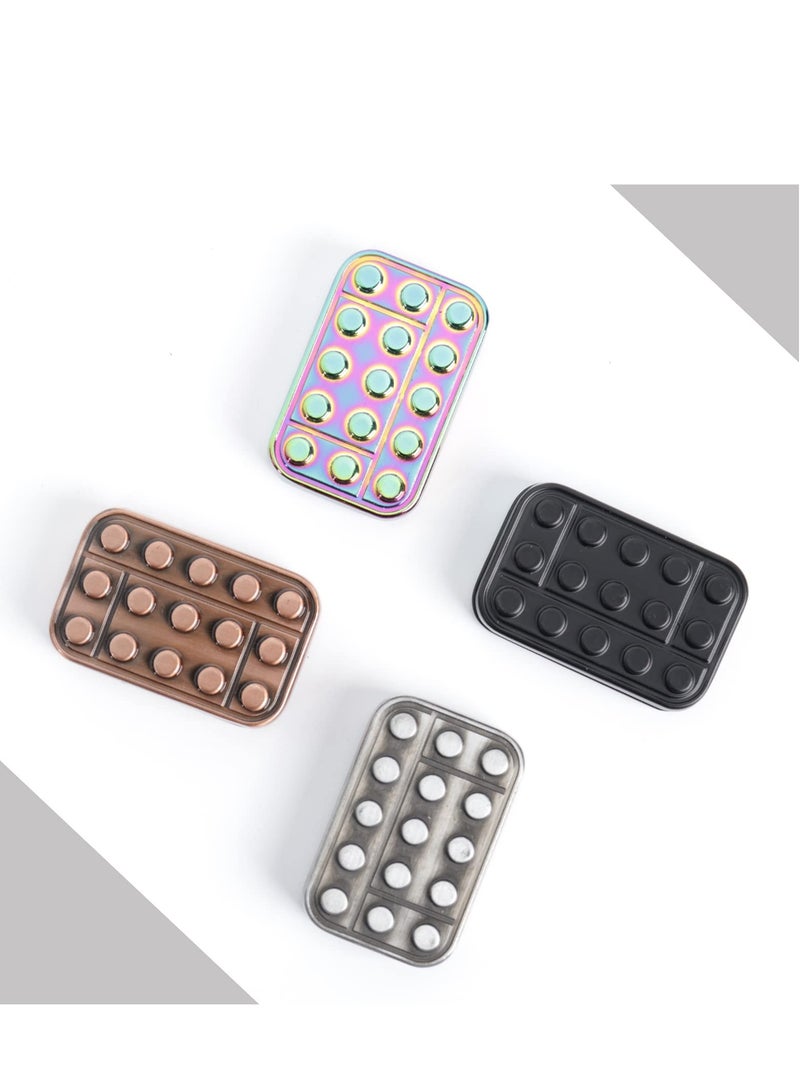 SYOSI Metal Fidget Slider Magnetic Haptic Slider EDC Brick Blocks Haptic Fidget Toys Slider Toy for Adults Building Blocks - Silver - Image 5