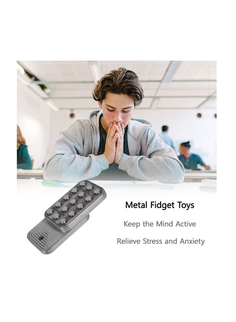 SYOSI Metal Fidget Slider Magnetic Haptic Slider EDC Brick Blocks Haptic Fidget Toys Slider Toy for Adults Building Blocks - Silver - Image 4