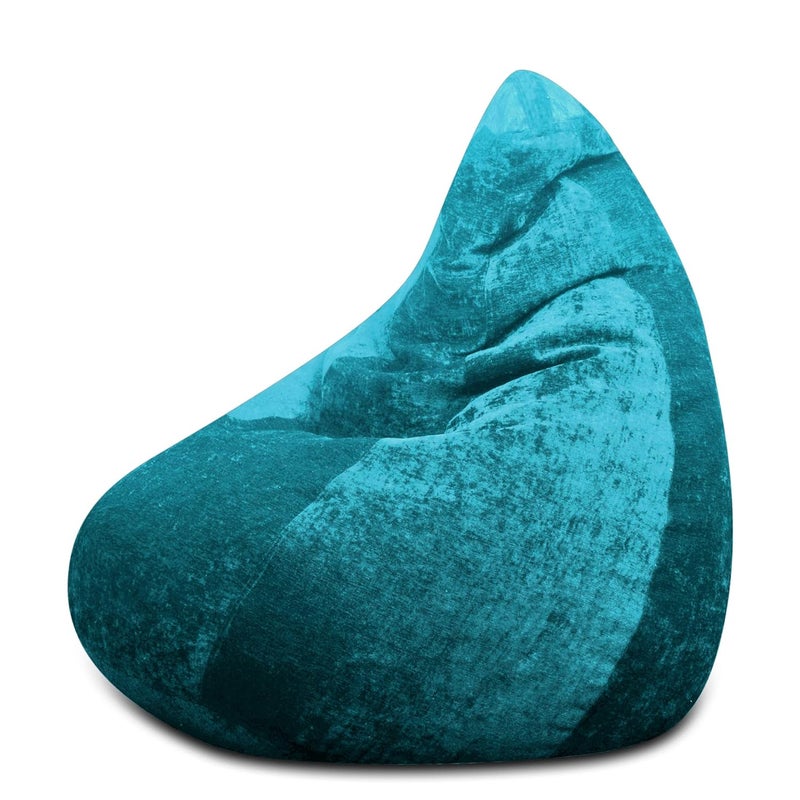 Generic Alfanso Haut Collection Classic Bean Bag SAC Size Teal Color in Premium Velvet Fabric Cover Only - Image 1