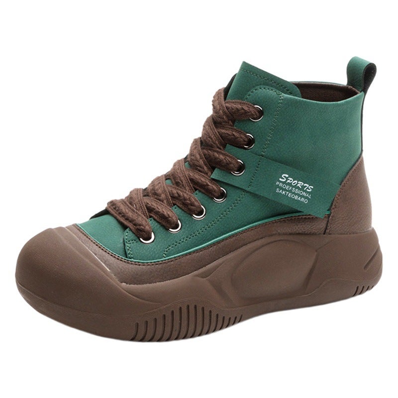 Internet Celebrity Martin Boots Women''s Shoes 2026 Autumn New Thick-Soled Height-Increasing Short Boots High-Top Casual Shoes Retro British Style - Image 2