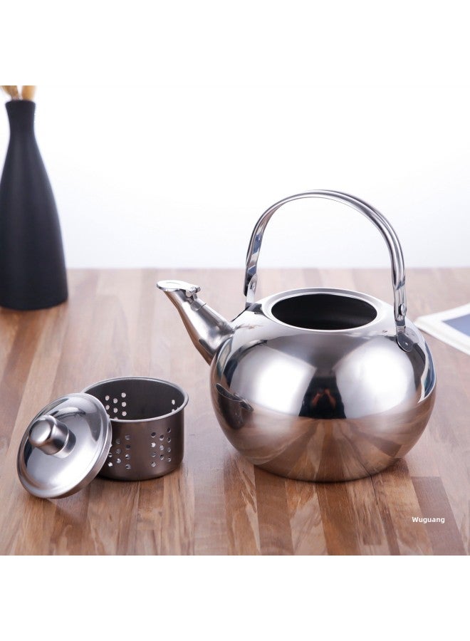 Special Offer Stainless Steel Teapot Restaurant Teapot With Strainer Household Kettle Large Capacity Hotel And Restaurant Kettle-Color:Free Engraving Starting From 10 Pieces-Capacity:Linglong Pot 14cm Gold Upgraded Thickened Version  - Image 4