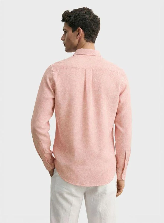 The Indian Garage Co Men Slim Fit Solid Round Neck Full Sleeves Shirt