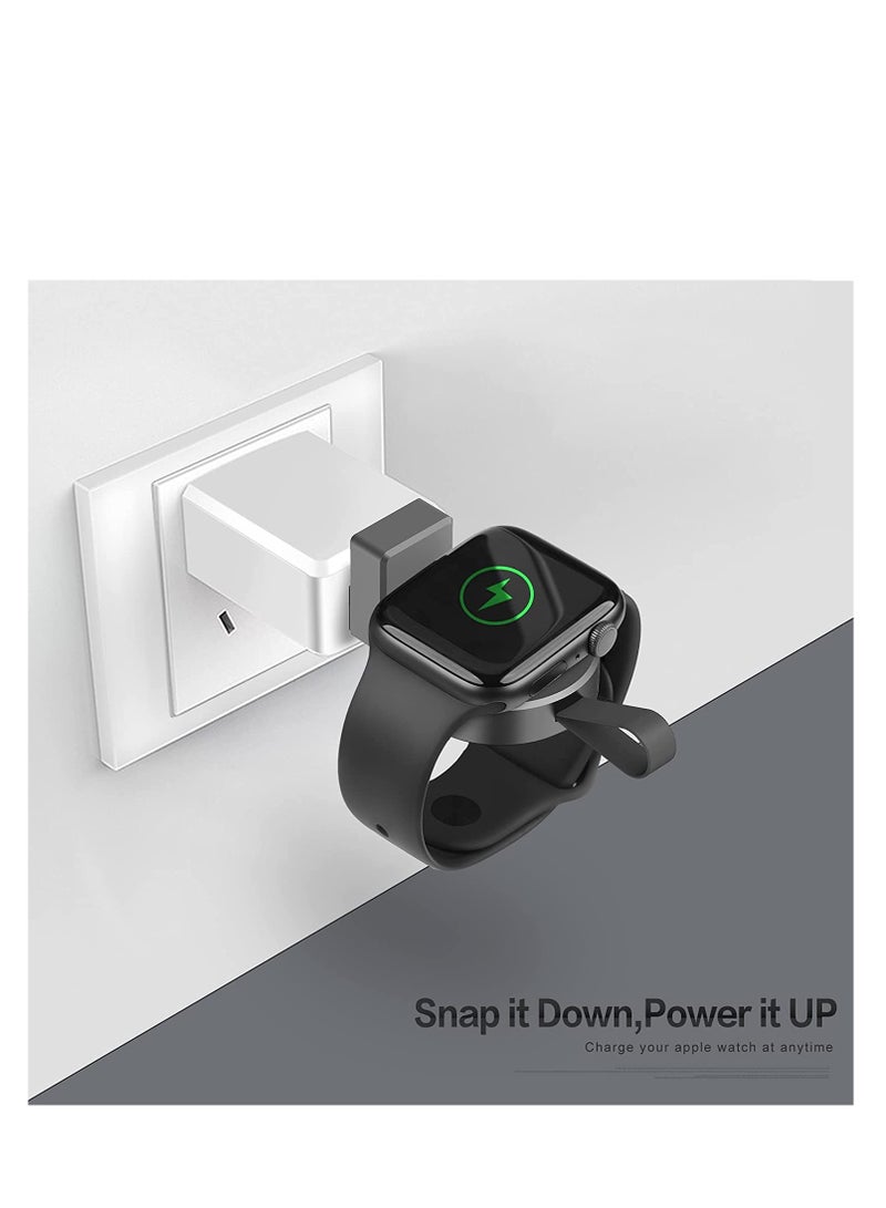 Wireless Charger for Apple Watch Portable iWatch USB Charger, Travel Cordless Charger with Light Weight Magnetic Quick Charge for Apple Watch Series Ultra/8/7/6/5/4/3/2/1/SE (Black) - Image 2