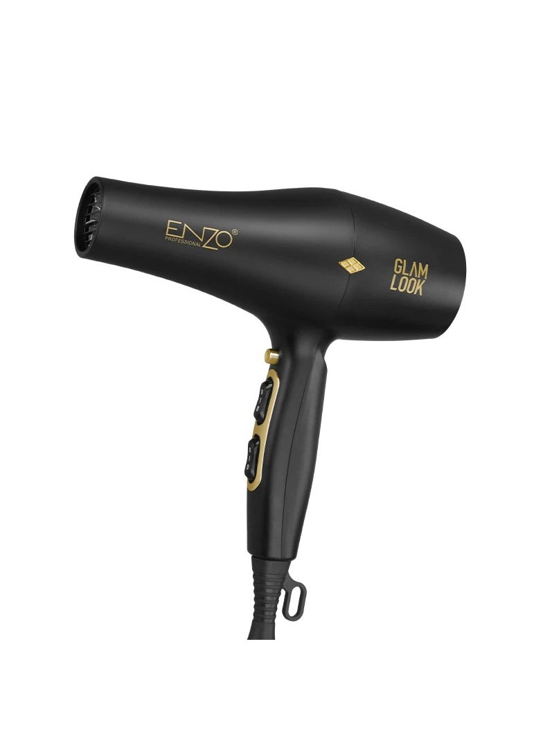 ENZO Professional - ENZO EN-6007 2000W Professional Blow Dryer - High-Power Hair Dryer with Ionic Technology, Multiple Heat & Speed Settings, Cool Shot Button, and Removable Filter - Ideal for Salon & Home Use - International Version - Image 1