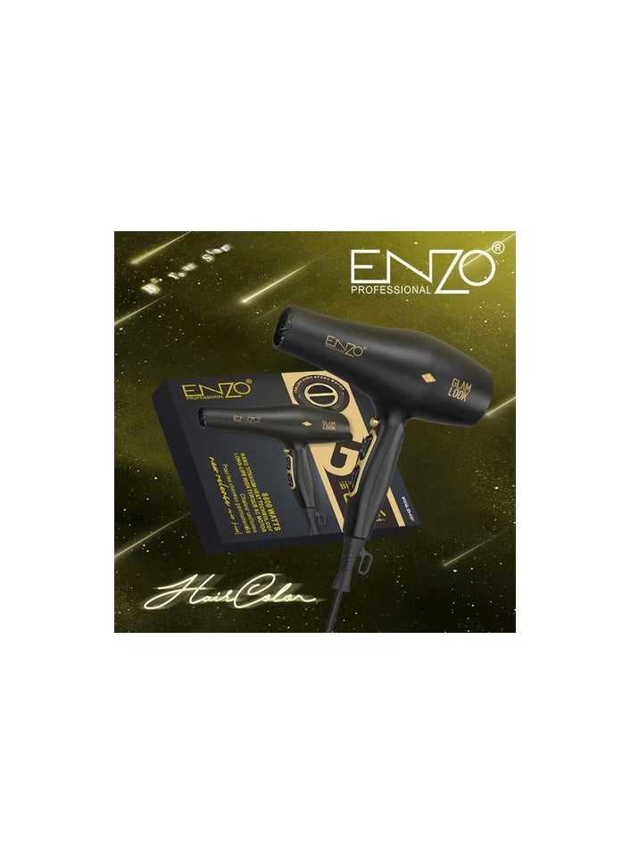 ENZO Professional - ENZO EN-6007 2000W Professional Blow Dryer - High-Power Hair Dryer with Ionic Technology, Multiple Heat & Speed Settings, Cool Shot Button, and Removable Filter - Ideal for Salon & Home Use - International Version - Image 1