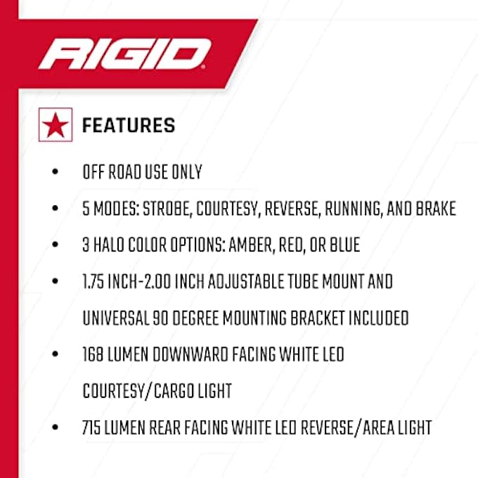 RIGID Industries Tail Light Blue Chase Industries 90144 Blue Large - Image 3