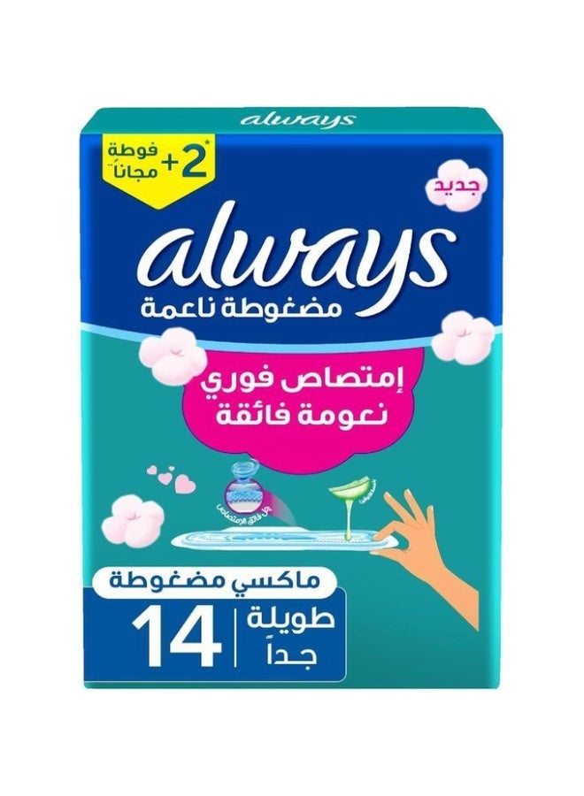 عبوة من 14 فوطة صحية طويلة جدًا بروتكت بلس