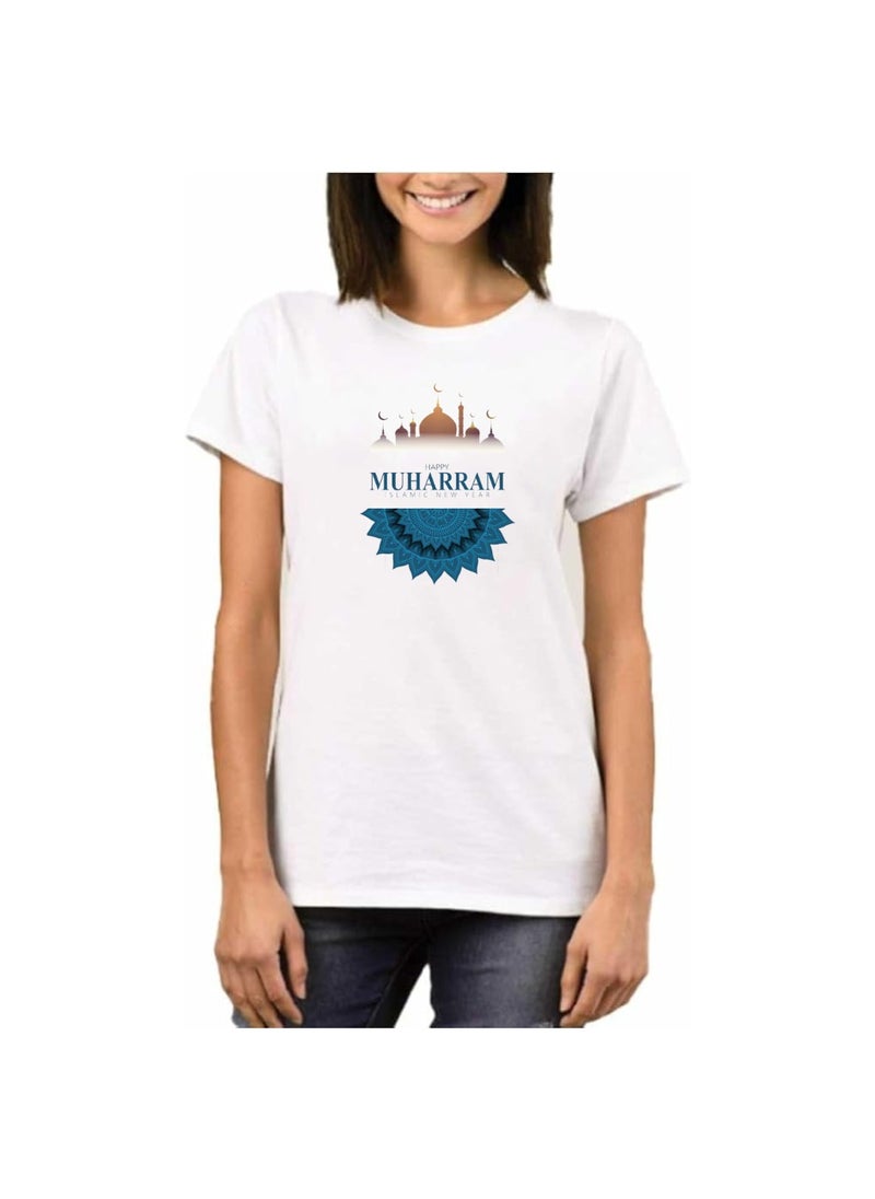 PRINTSHOP4ME - Islamic New Year Women's T-Shirt–Half Sleeve Round Neck Cotton Tshirt-Soft&Breathable Fabric Ideal For Daily Wear&Special Occasions - Image 1