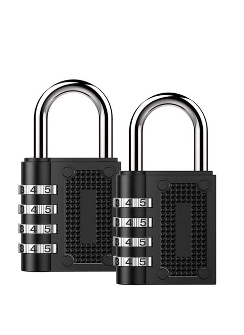 Combination Padlock Waterproof Padlock with Code (2 Pack Black)