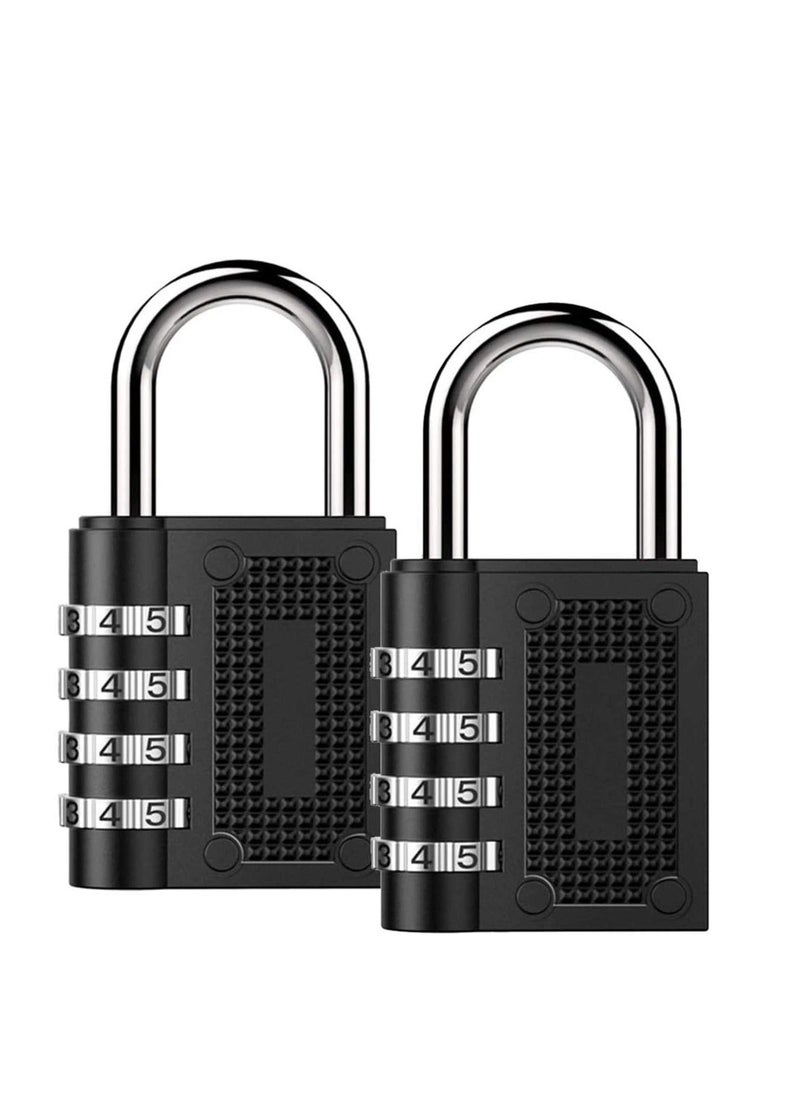 Combination Padlock Waterproof Padlock with Code (2 Pack Black)  - Image 1
