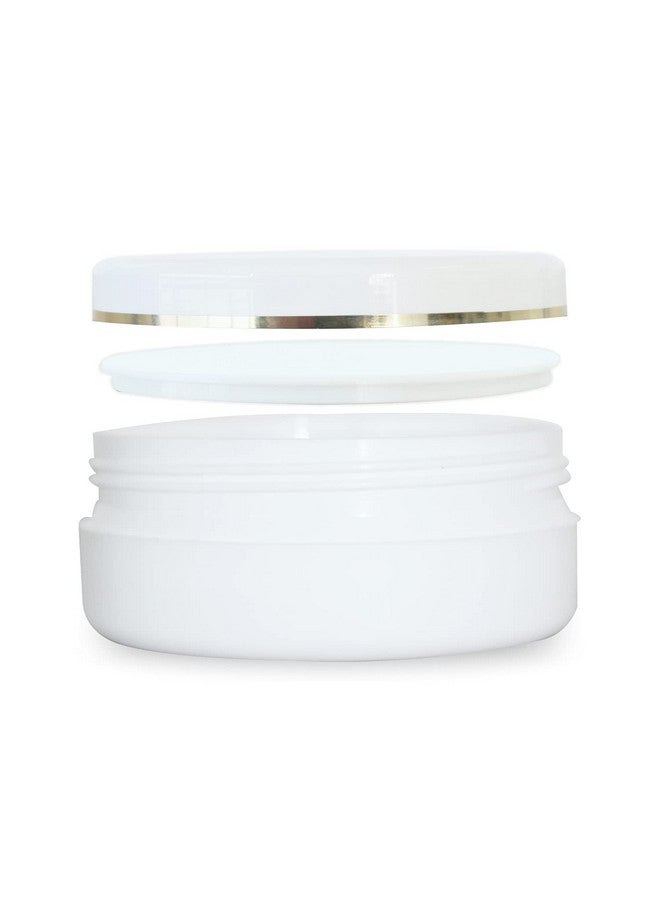 MYOC White Plastic Jar Storage Container with Dome Golden Rim Lid Portable Refillable & Reusable Cosmetic Empty Jar For Face Cream Lip Balm Lotion Gel with Inner Lid For Zero Spillage 50gm- Pack of 6 - Image 5