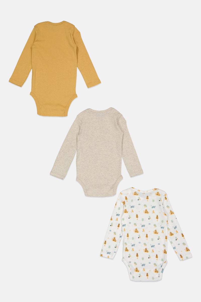 English Laundry Toddlers Boy 3 Piece Long Sleeve Allover Print Bodysuits, Multicolor - Image 3