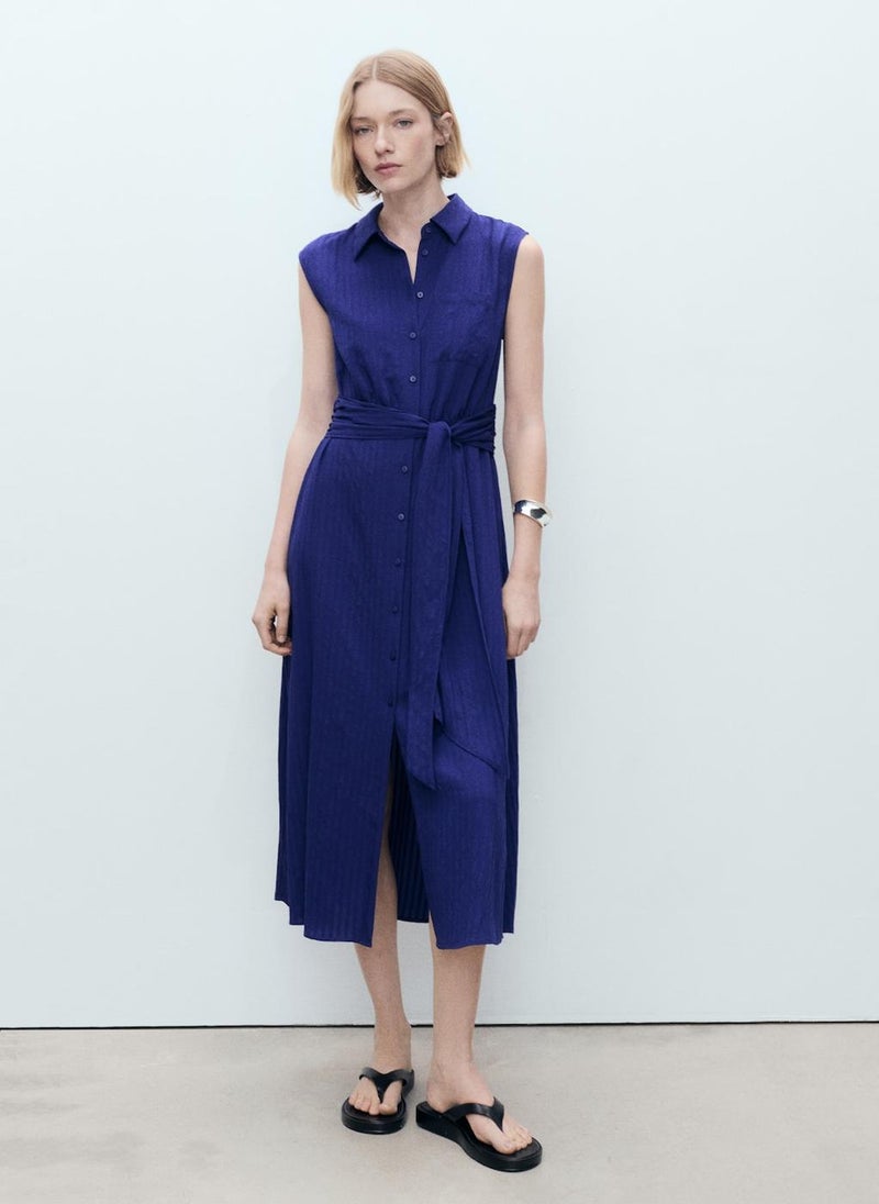 MANGO Casual Bow Shirt Dress  - Image 1