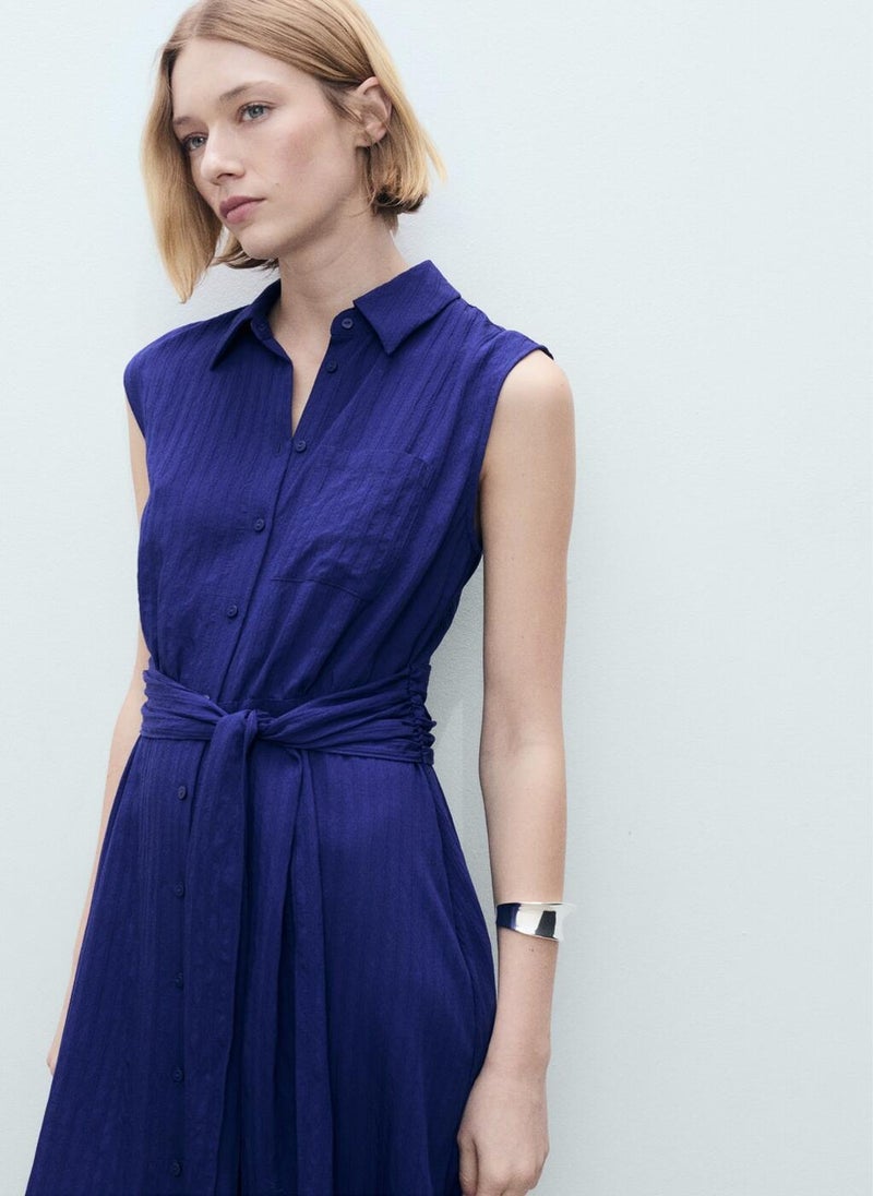 MANGO Casual Bow Shirt Dress  - Image 4
