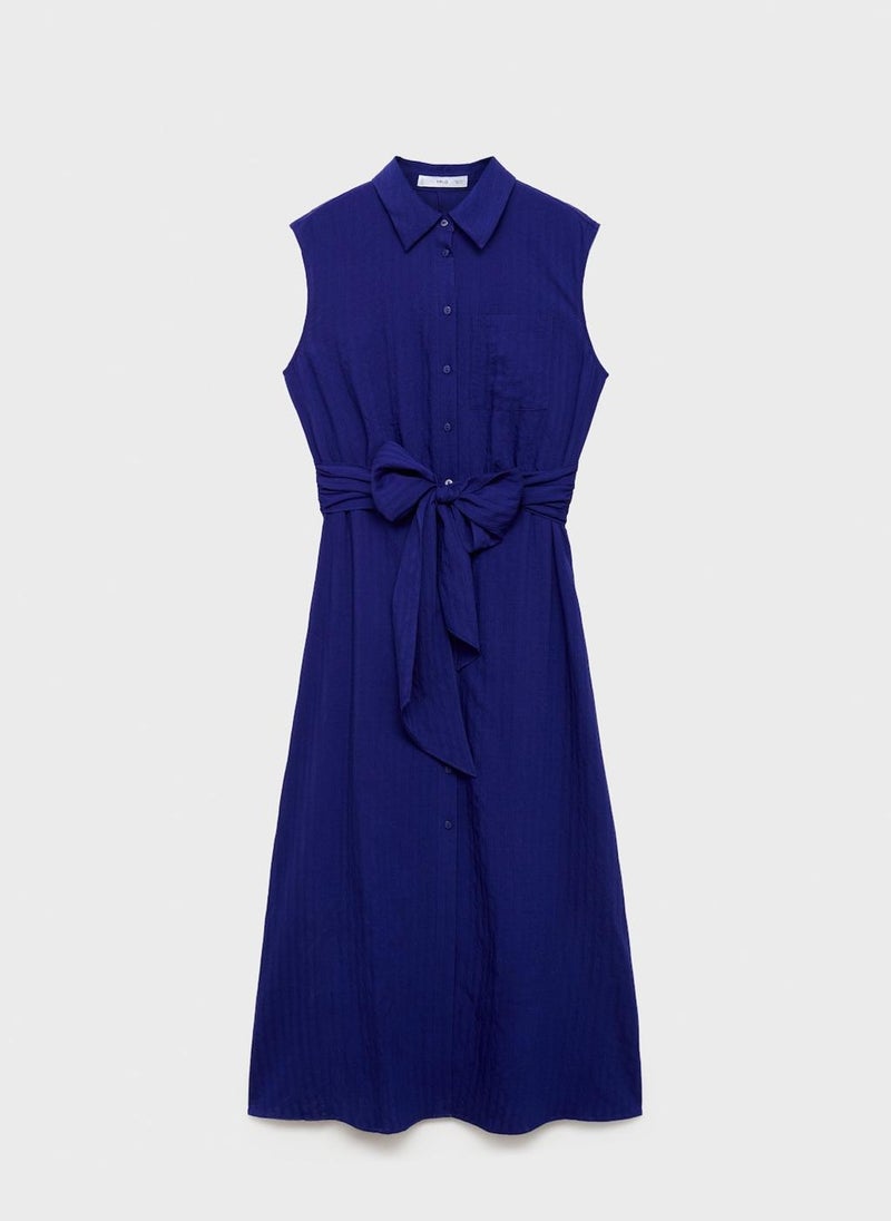 MANGO Casual Bow Shirt Dress  - Image 5