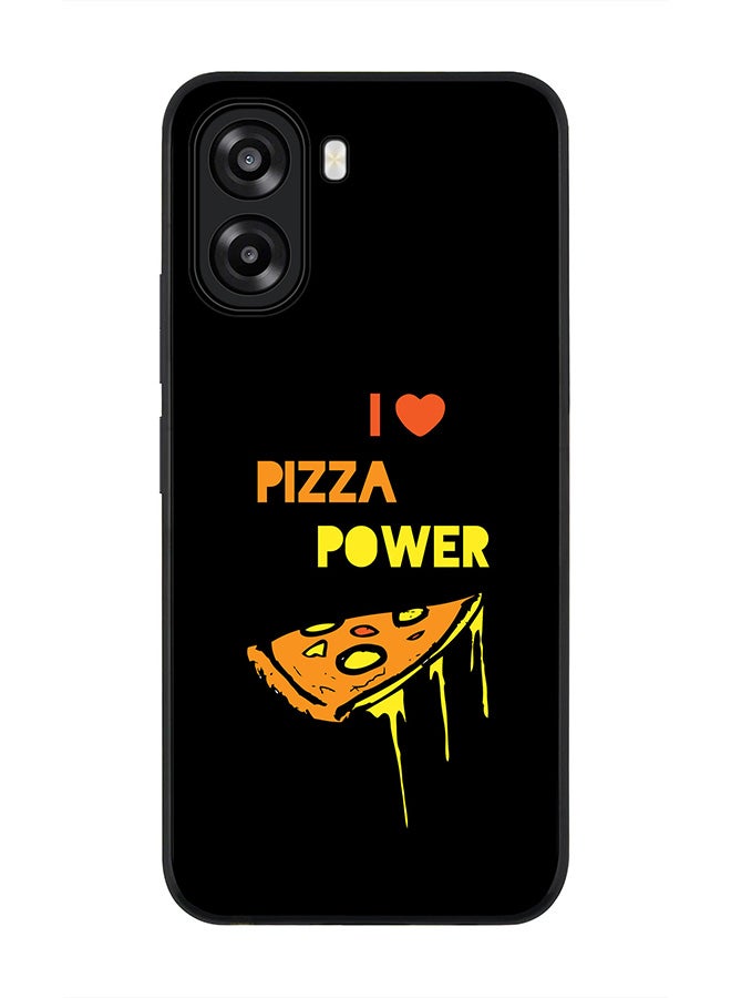 Stylizedd For Oppo A6x 5G / A6x 4G Case,Slim fit Camera Protection, Shockproof Thin Phone cover  - I Love Pizza (Black) - Image 1