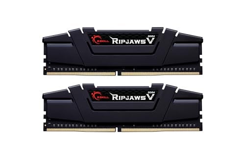 G.SKILL RipjawsV Series DDR4 RAM (XMP) 16GB (2x8GB) 3600MT/s CL18-22-22-42 1.35V Intel AMD Desktop Computer Memory U-DIMM - Black (F4-3600C18D-16GVK) - Image 1