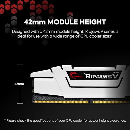 G.SKILL RipjawsV Series DDR4 RAM (XMP) 16GB (2x8GB) 3600MT/s CL18-22-22-42 1.35V Intel AMD Desktop Computer Memory U-DIMM - Black (F4-3600C18D-16GVK) - Image 3