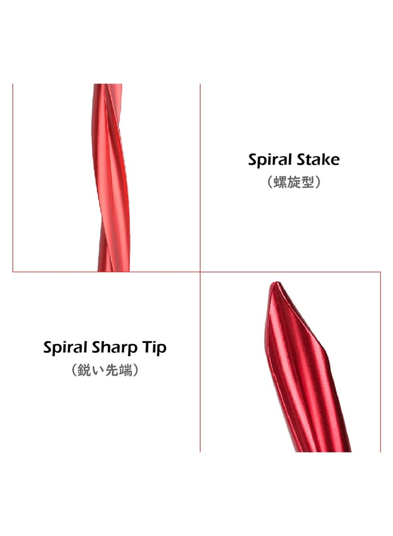 كابتن تيك 10 Pack Heavy Duty Aluminium Alloy Tent Pegs 25cm Lightweight Stakes for Camping Hiking Outdoor Activities with Storage Bag Red - Image 5