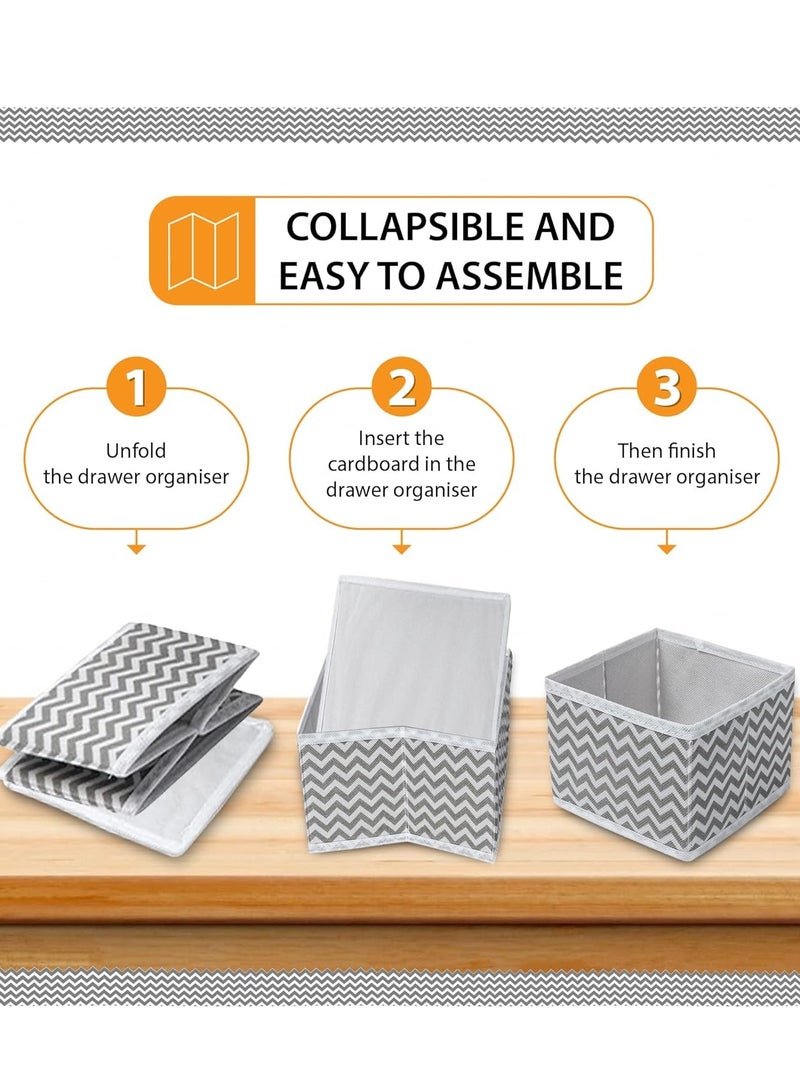 Arabest Foldable Drawer Organizer, Closet Organizer Drawer for Underwear/Underpants/Socks/Bra/Panties/Ties, Non-Woven Fabric,Sturdy,8 Pack Storage Dividers Bins,3Sizes,2 Large+2 Medium+4 Small,White  - Image 5
