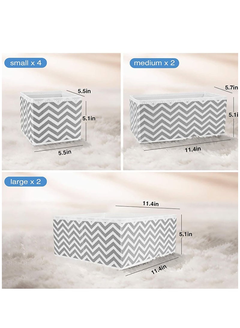 Arabest Foldable Drawer Organizer, Closet Organizer Drawer for Underwear/Underpants/Socks/Bra/Panties/Ties, Non-Woven Fabric,Sturdy,8 Pack Storage Dividers Bins,3Sizes,2 Large+2 Medium+4 Small,White  - Image 4