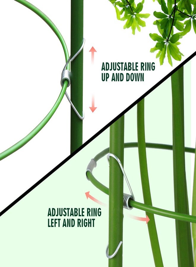 LEOBRO 2 Pack Plant Support Cage Rust Resistant Garden Plant Support Ring Plant Stake Plant Support for Tomato, Trellis, Climbing Plant, Flower, 17.7" High, 5.48"/6.18"/6.89" Inner Diameter - Image 4