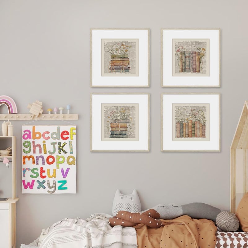 PLKMN Vintage Book Reading Posters for Library 10x10  Book Club Decorations  Library Decor  Retro Vintage Book Wall Art for Reading Room Classroom Nursery  Book Lovers Gifts  Set of 4 Unframed - Image 3