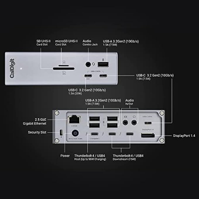 CalDigit TS4-THUNDERBOLT STATION 4 (EU) 0.8M TBT4 USB CABLE 230W PSU IPAD - Image 2