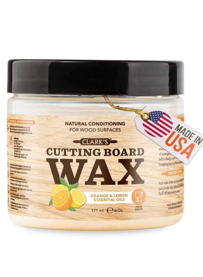 Clark's (300ml, Orange Lemon Scent) - Cutting Board Finish Wax (300ml) Enriched with Lemon & Orange Oils Made with Natural Beeswax and Carnauba Wax Butcher Block Wax - Image 1