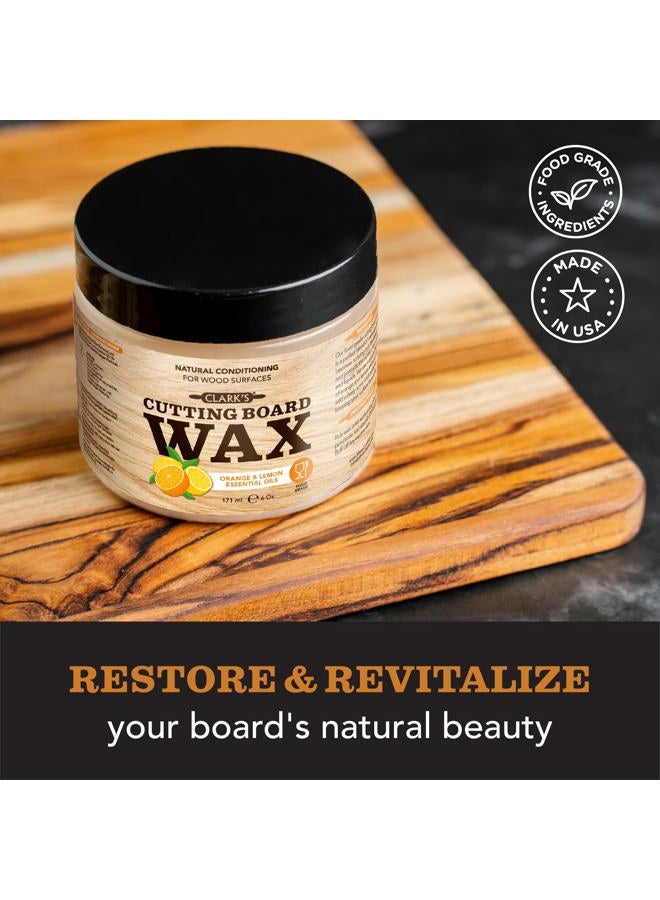 Clark's (300ml, Orange Lemon Scent) - Cutting Board Finish Wax (300ml) Enriched with Lemon & Orange Oils Made with Natural Beeswax and Carnauba Wax Butcher Block Wax - Image 2
