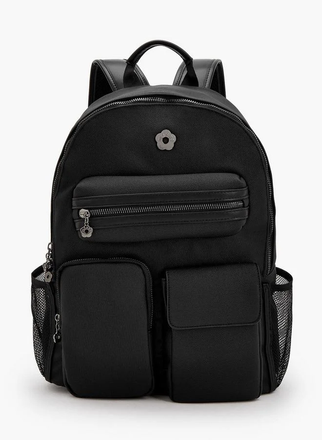 Solid Backpack With Front Pocket