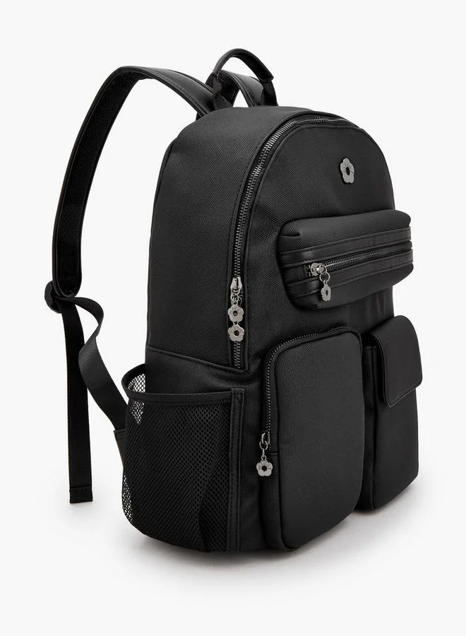 Missy BLACK Solid Backpack With Front Pocket for Women | Best Price UAE