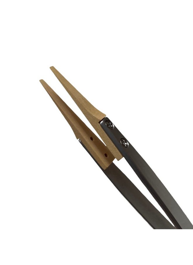 BUZZUFY Uzzufy Boley Grain Tongs With Wooden Tips Tweezer Form F For Sensitive Watch Movement Components 5 Inches (130Mm) Watchmaker Tool  - Image 3
