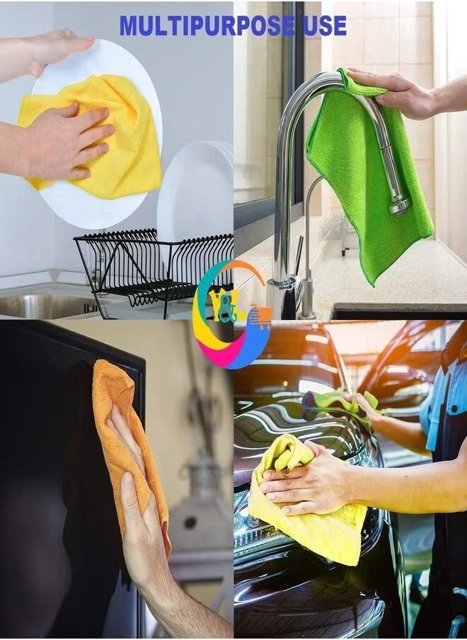 REXO Microfiber Cleaning Towels 30 x 30 cm, Ultra Absorbent Microfiber Cleaning Cloth | Scratch & Lint Free Car Duster | Multi-Purpose, Reusable Cleaning Rags for Home, Kitchen use. (3-Pack)  - Image 4