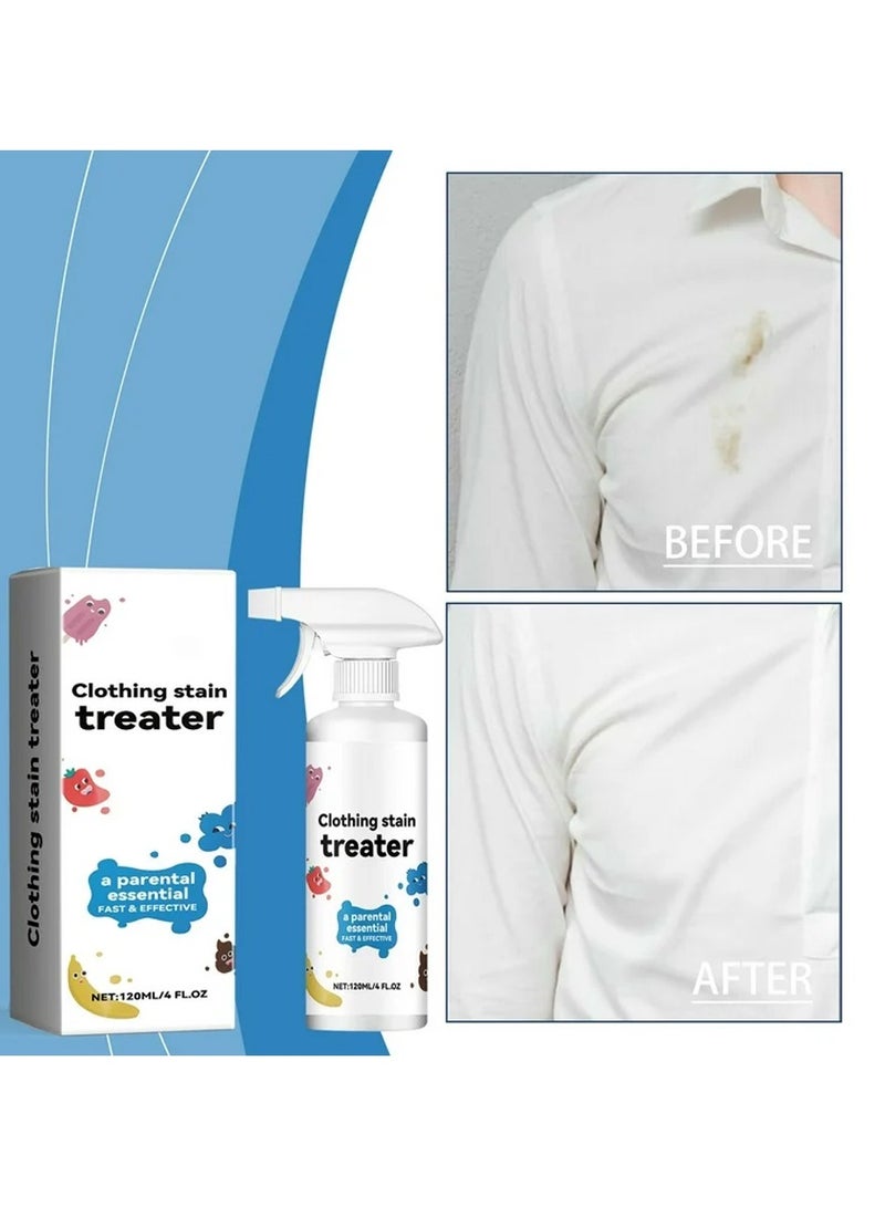 Stain Remover Spray 120ML Stain Treater for Laundry, Laundry Stain Remover Spot Cleaner for Food, Grease, Oil Paint Blood and Pet Stains, Coffee Off From Laundry, Underwear, Fabric (1 Bottle) - Image 4