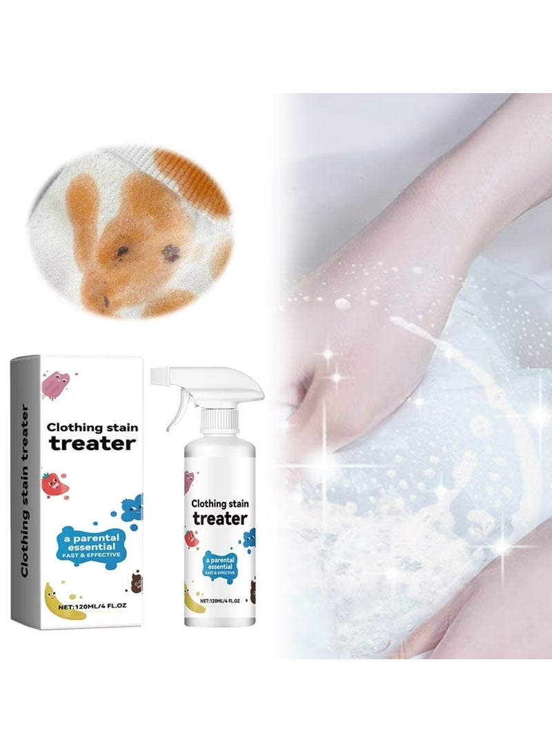 Stain Remover Spray 120ML Stain Treater for Laundry, Laundry Stain Remover Spot Cleaner for Food, Grease, Oil Paint Blood and Pet Stains, Coffee Off From Laundry, Underwear, Fabric (1 Bottle) - Image 2