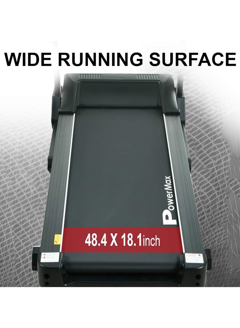 PowerMax Fitness - Fitness Tam-230 (4Hp Peak) Motorised Treadmill For Home, Gym With 6 Level Manual Incline, 12 Pre-Set Programs, Max.Speed 14.8 Km/Ph, Max User Weight 110Kg, - Image 1