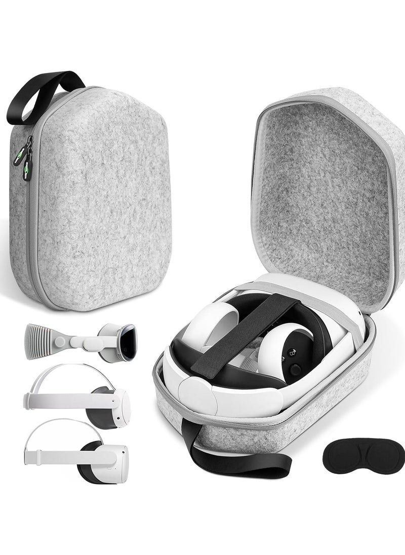 VKL - Hard Carrying Case Compatible with Meta Oculus Quest 2/Quest 3/Vision Pro Original/Elite Version VR Gaming Headset and Touch Controllers Accessories, Suitable for Travel and Home Storage - Image 1