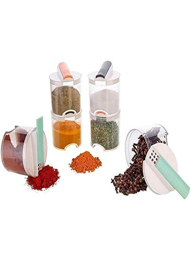 DARKZONE Plastic Masala Storage Containers Box Spice Jar Rack and Stackble Seasoning Cans for Kitchen (6-Pcs, Multicolour) - Image 1