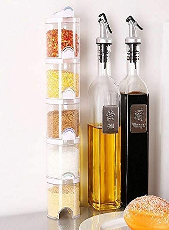 DARKZONE Plastic Masala Storage Containers Box Spice Jar Rack and Stackble Seasoning Cans for Kitchen (6-Pcs, Multicolour) - Image 2