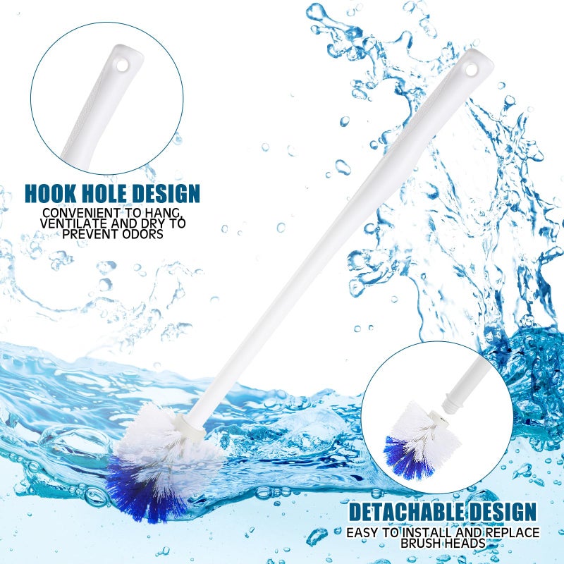 Willinglong 15 Pcs 18.5 Inch Toilet Bowl Cleaner Brush Bathroom Long Plastic Handled Cleaning Scrubber with Hook Hole Without Holder for Household Cleaning (Blue,White) - Image 4
