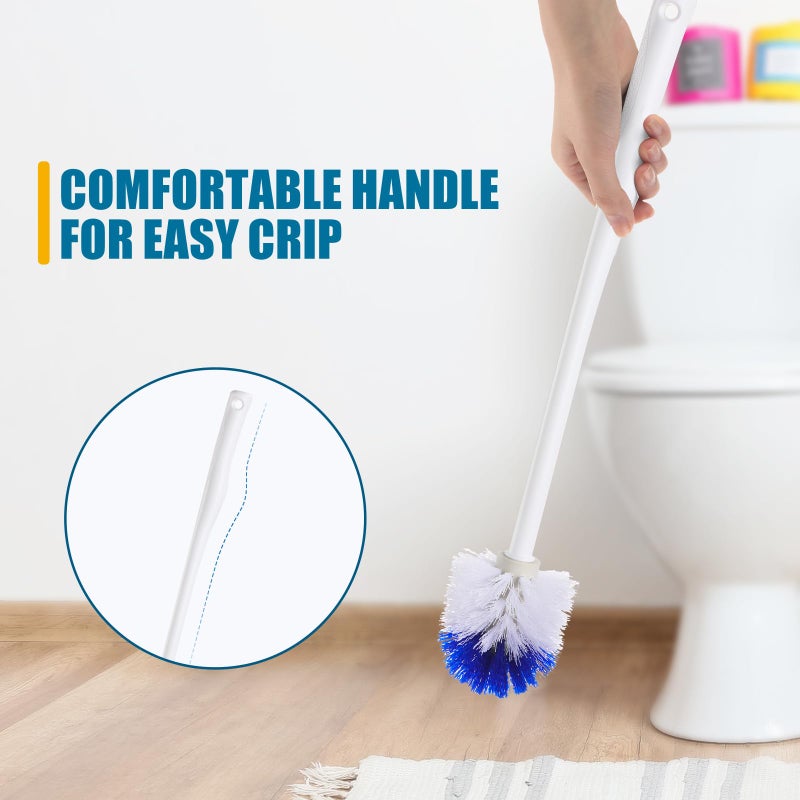 Willinglong 15 Pcs 18.5 Inch Toilet Bowl Cleaner Brush Bathroom Long Plastic Handled Cleaning Scrubber with Hook Hole Without Holder for Household Cleaning (Blue,White) - Image 5