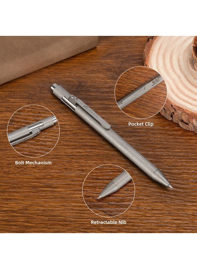 SMOOTHERPRO Titanium Bolt Action Pen - Compatible with Pilot G2 Refills Retractable Ballpoint Pen for Travel, School, Work, Left-Handed Friendly - Minecraft Color - Image 3