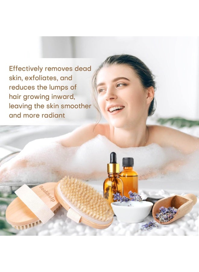 Bukela 2 Pack Dry Brushing Body Brush, Natural Bristle Exfoliating Brush with Massage Nodes, for Lymphatic Drainage and Improving Skin Health and Reduces Acne - Image 2
