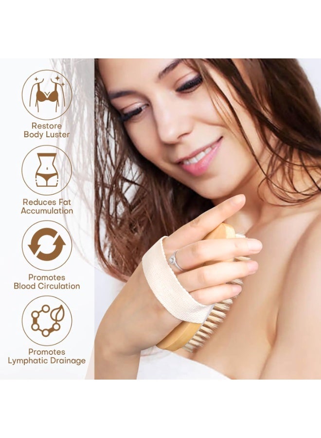 Bukela 2 Pack Dry Brushing Body Brush, Natural Bristle Exfoliating Brush with Massage Nodes, for Lymphatic Drainage and Improving Skin Health and Reduces Acne - Image 3