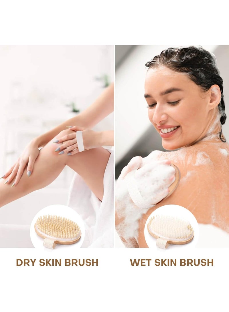 Bukela 2 Pack Dry Brushing Body Brush, Natural Bristle Exfoliating Brush with Massage Nodes, for Lymphatic Drainage and Improving Skin Health and Reduces Acne - Image 5