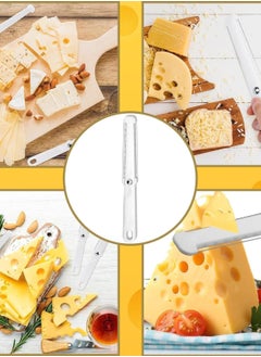 KASTWAVE 3 Pcs Cheese Slicer White Cheese Wire Cheese Cutter with Soft Handle Portable Block Cheese Slicer Multifunctional Butter Curler Tool Cheese Slicers for Hard and Semi-Hard  - Image 5