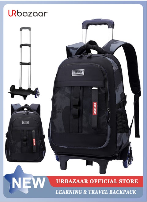 Kids Rolling Backpacks Fashion Printed Trolley School Bags Large Capacity Wheeled Kids' Luggage Bag for Elementary Boys Girls Schoolbag