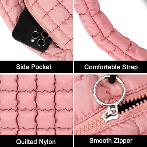 GASSDA Puffer Tote Bag Quilted Tote Bag for Women Puff Bag Quilted Carryall Bag Puffer Purse Puffy Hobo Crossbody Bags for Women (pink) - Image 5