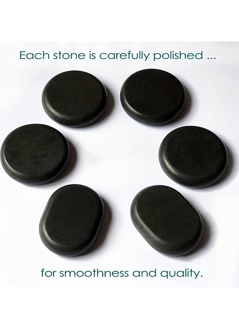 Generic Massage Stone Massage Essential Hot Stones, 6 Pieces Different Size Hot Stone Massage Set Hot Stone Massage Stones for Professional or Home Spa, Foot Warmer, Relaxation, Therapy, Pain Relief  - Image 2
